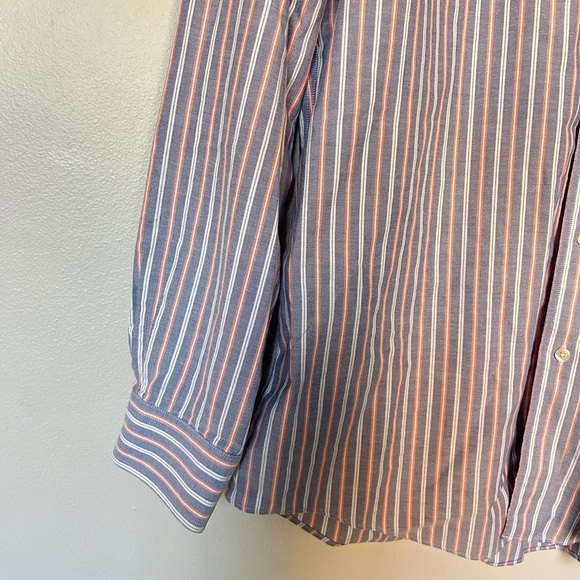 Brooks Brother • Milano Pima Cotton Non Iron Striped Button Down Shirt Sz XL - Picture 6 of 9
